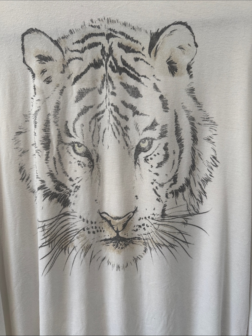 Boys + Arrows Cream Tiger Face Short Sleeve Tee - Picture 3 of 6
